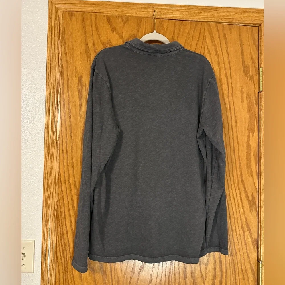 Marine Layer Blue/Grey Vintage Heavy Slub Polo Long Sleeve Shirt - NWOT -Size L - Picture 3 of 8
